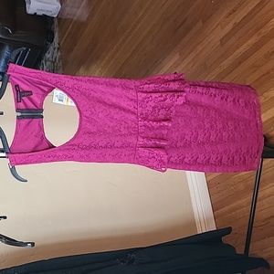 Floral Lace Sleeveless Lined Peplum Sheath Dress